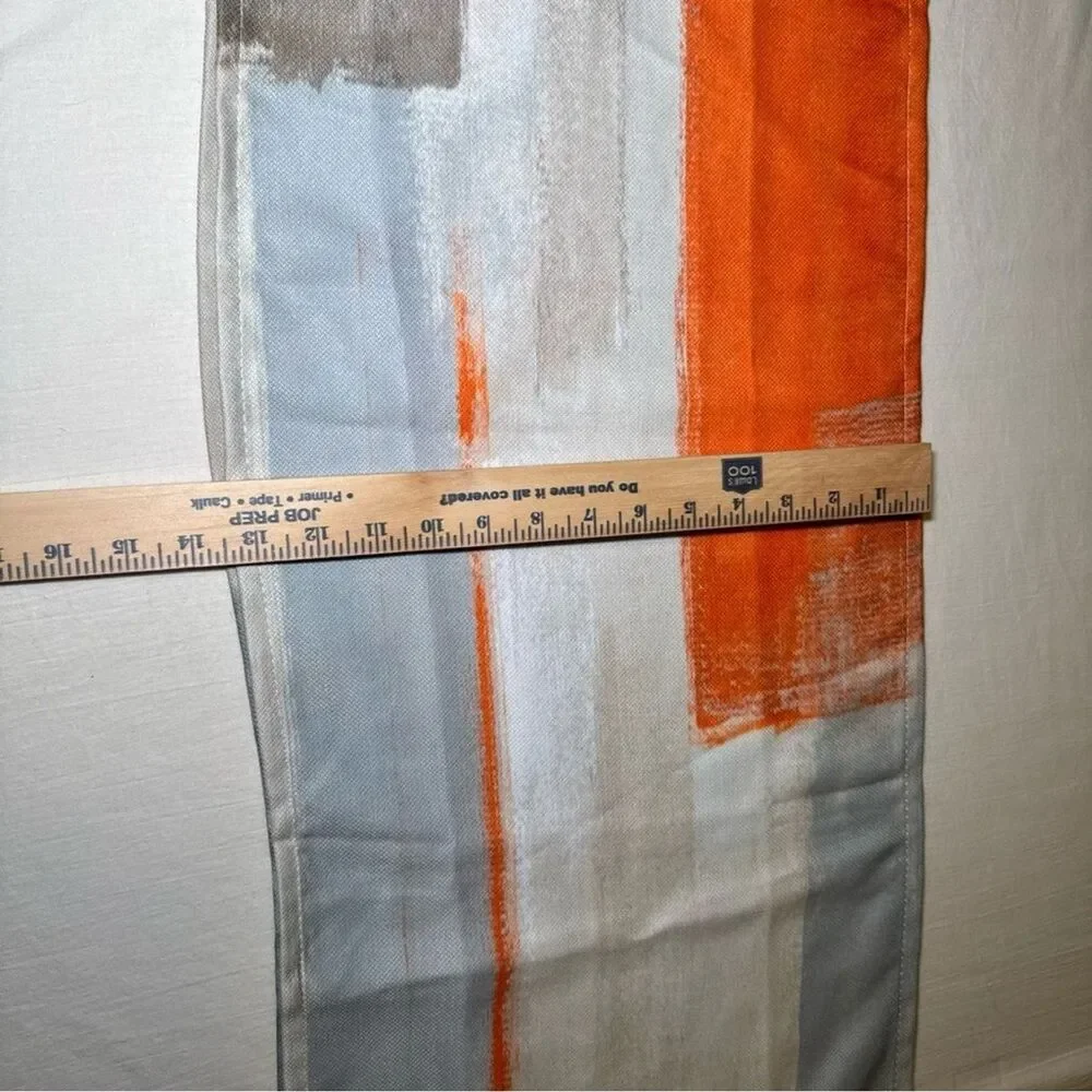 Table Runner 72 inches Long for Table Decoration Orange Brown and Grey Abstract